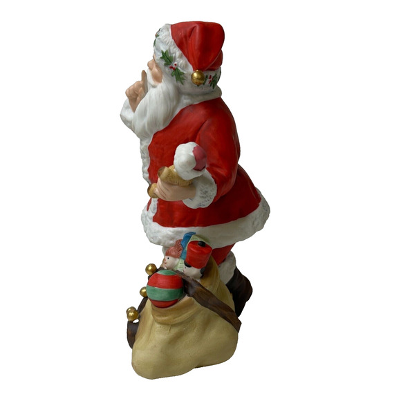Avon Christmas Santa Figure Vintage Holiday Decoration Shush Quiet Gesture 6 in - Picture 2 of 7